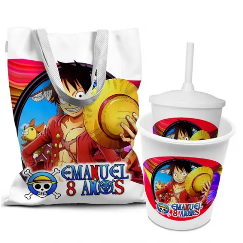Kit Sacola +copo +balde Festa One Piece 1