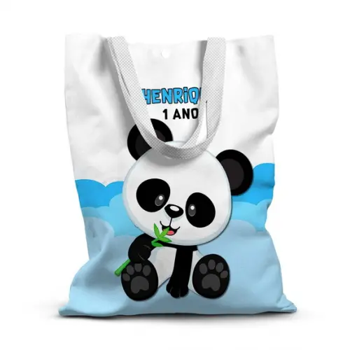 Sacolinha de Tecido para Festa Panda