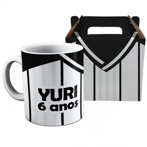 Kit Caneca na Caixinha para Festa Meu Time de Futebol