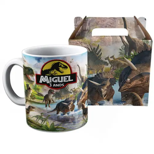 Kit Caneca na Caixinha para Festa Dinossauro