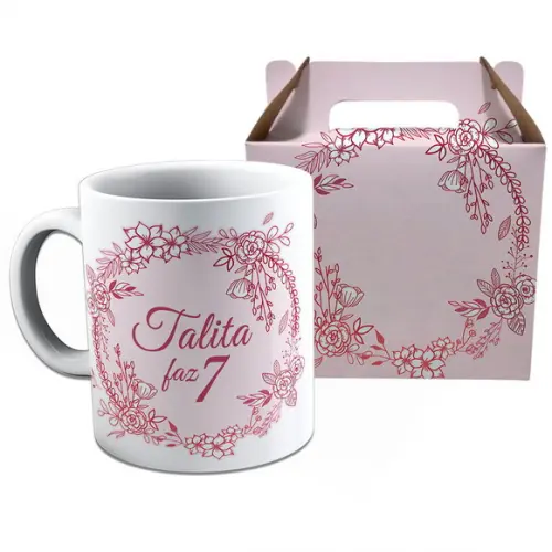 Kit Caneca na Caixinha para Festa Floral Vintage