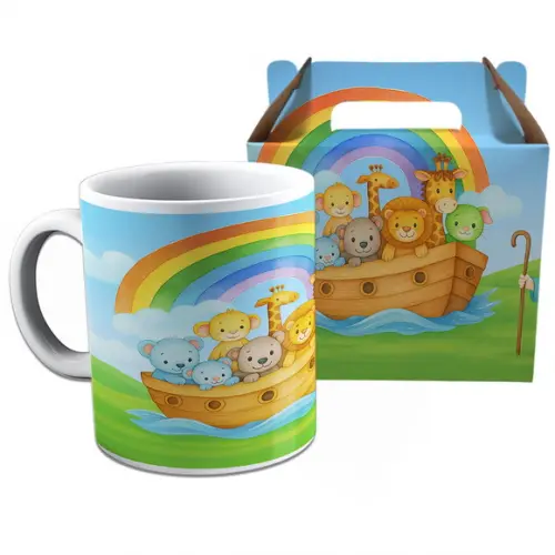 Kit Caneca na Caixinha para Festa Arca de Noé