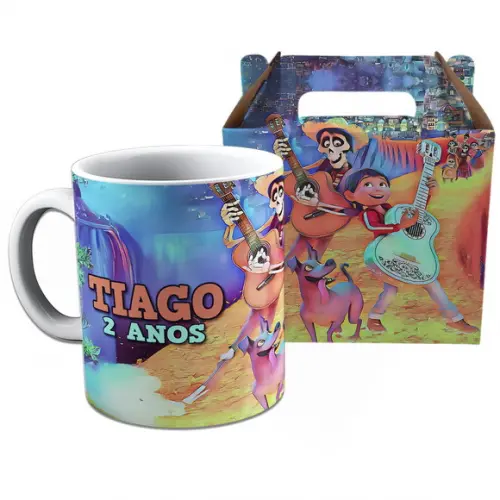 Kit Caneca na Caixinha para Festa Viva a Vida É Uma Festa