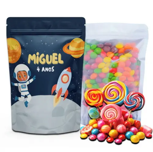 Saquinho em Pé p/ Guloseimas 12x19cm Festa Astronauta 3