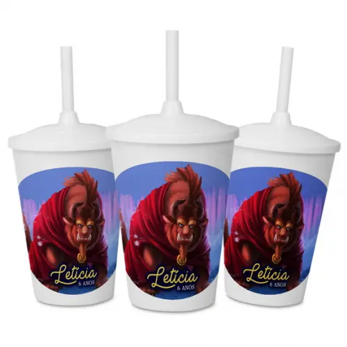 Copo Personalizado para Festa a Bela e a Fera 3