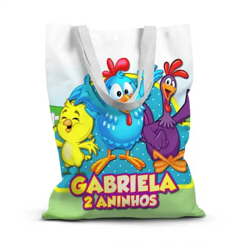 Sacolinha de Tecido para Festa Galinha Pintadinha 1