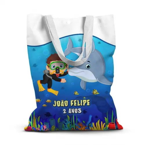 Sacolinha de Tecido para Festa Fundo do Mar 5