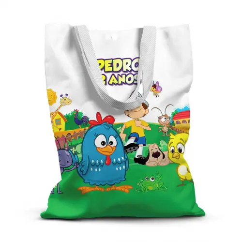 Sacolinha de Tecido para Festa Galinha Pintadinha