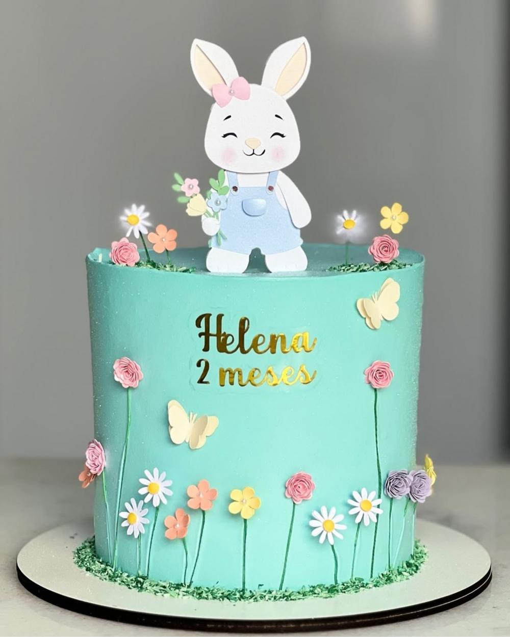 topo de bolo páscoa coelhinha