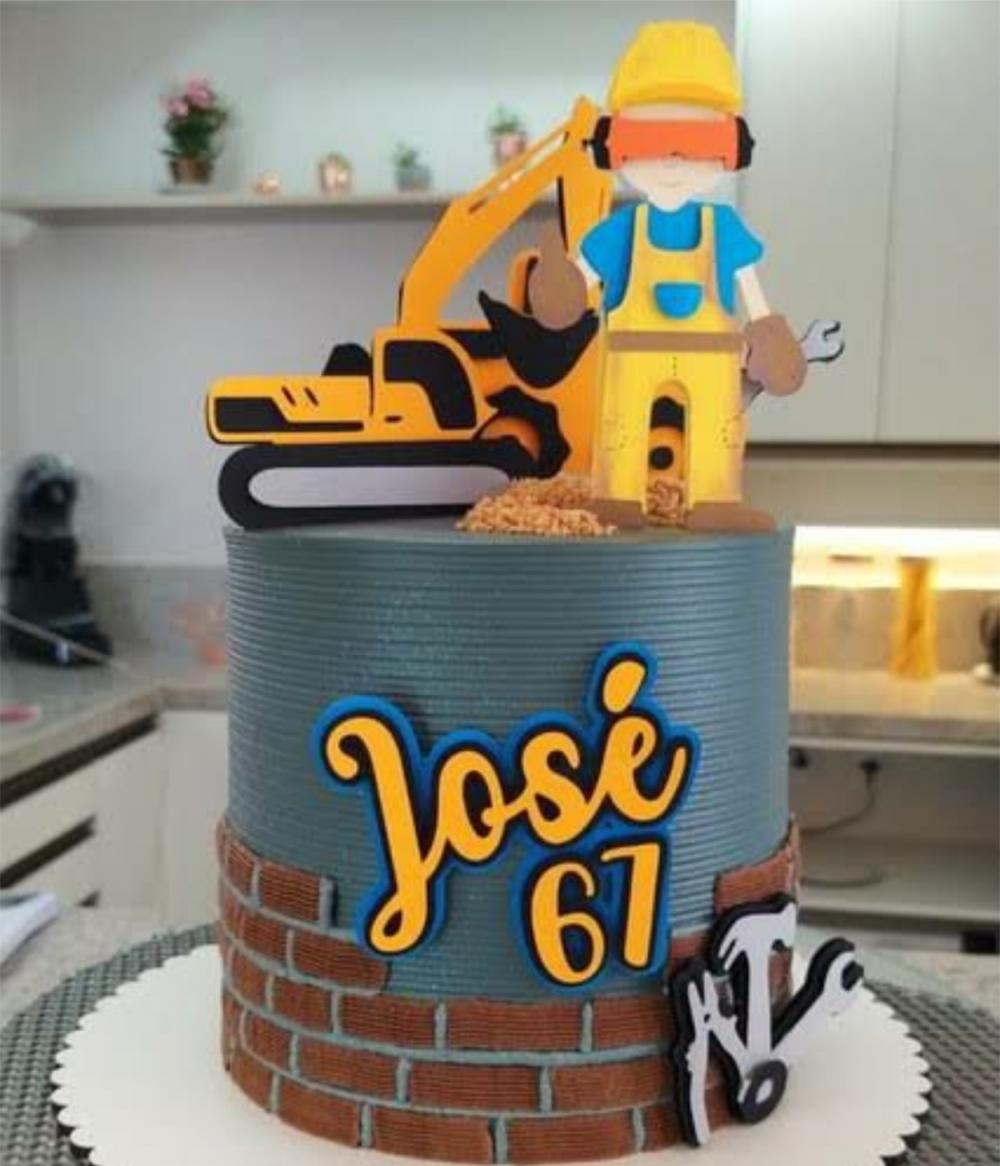 topo de bolo retroescavadeira