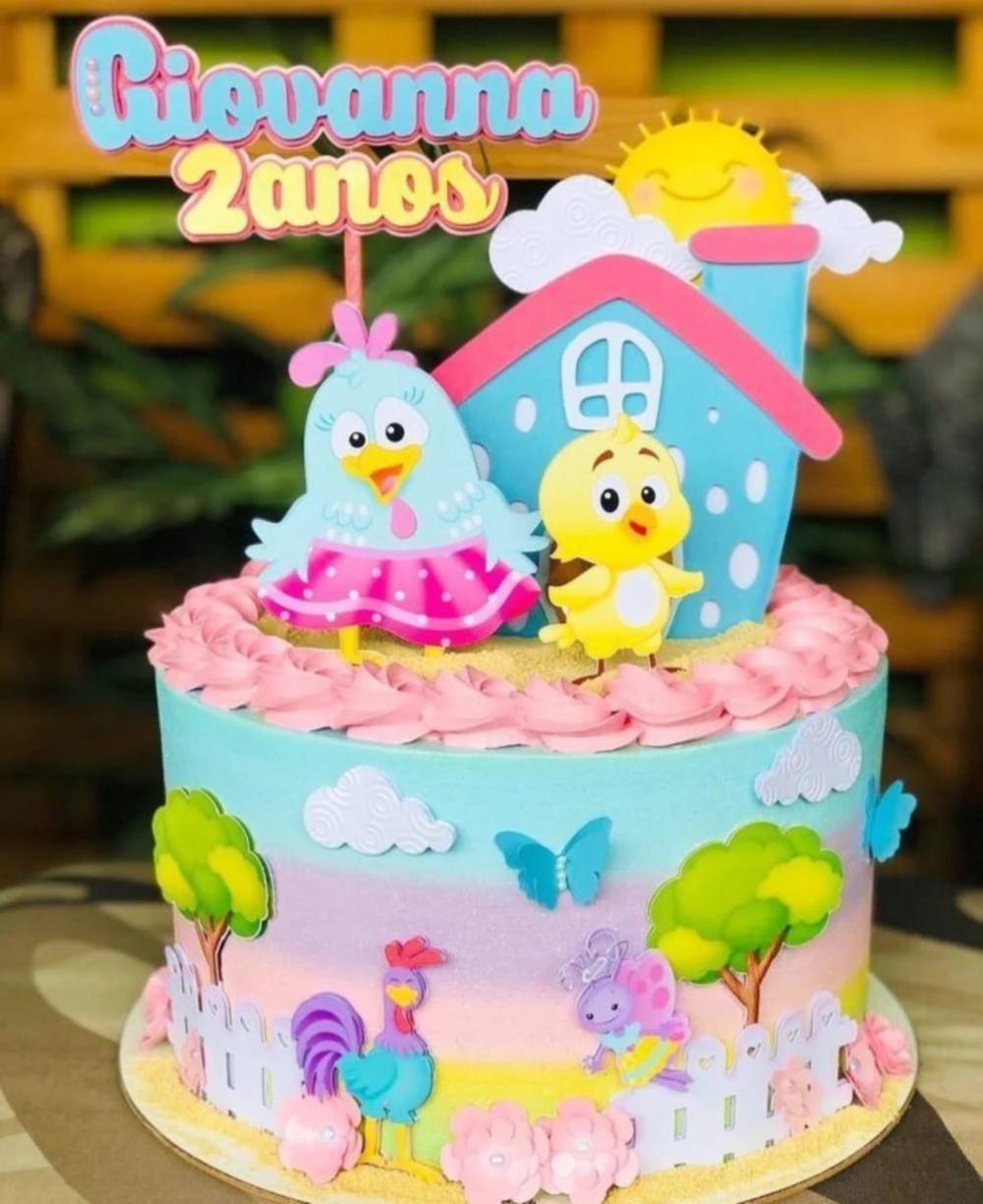 topo de bolo galinha pintadinha