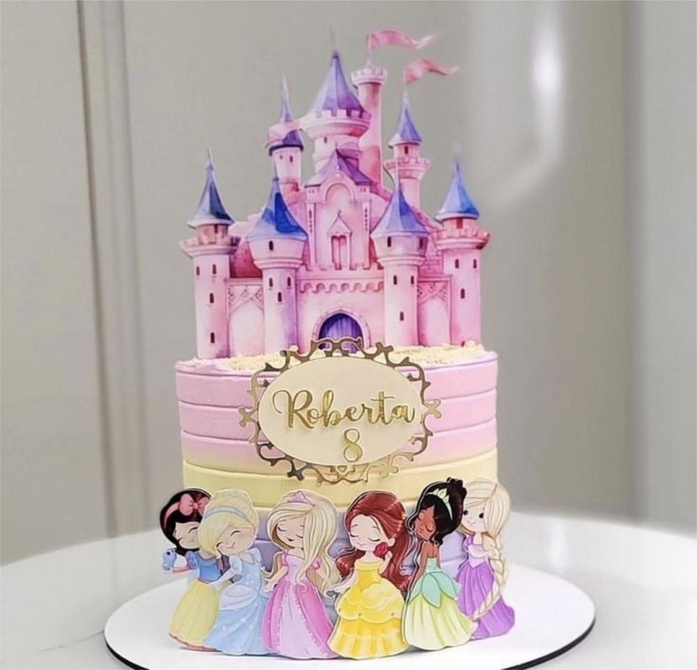 topo de bolo castelo princesas