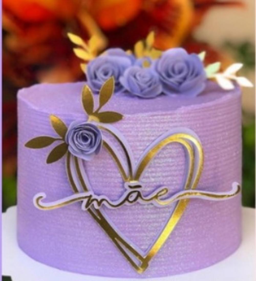 topo de bolo mãe lilás