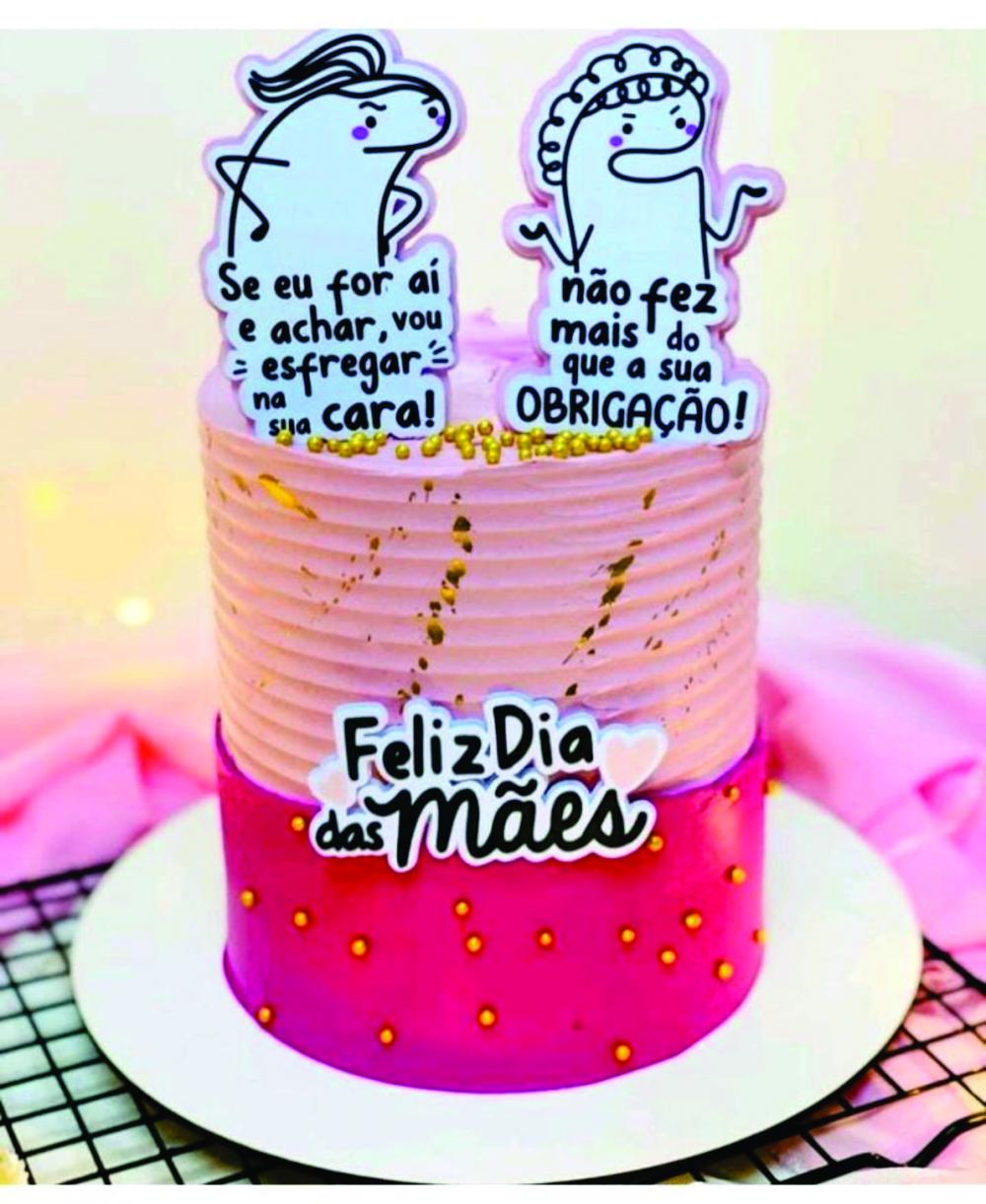topo de bolo feliz dia das mães flork