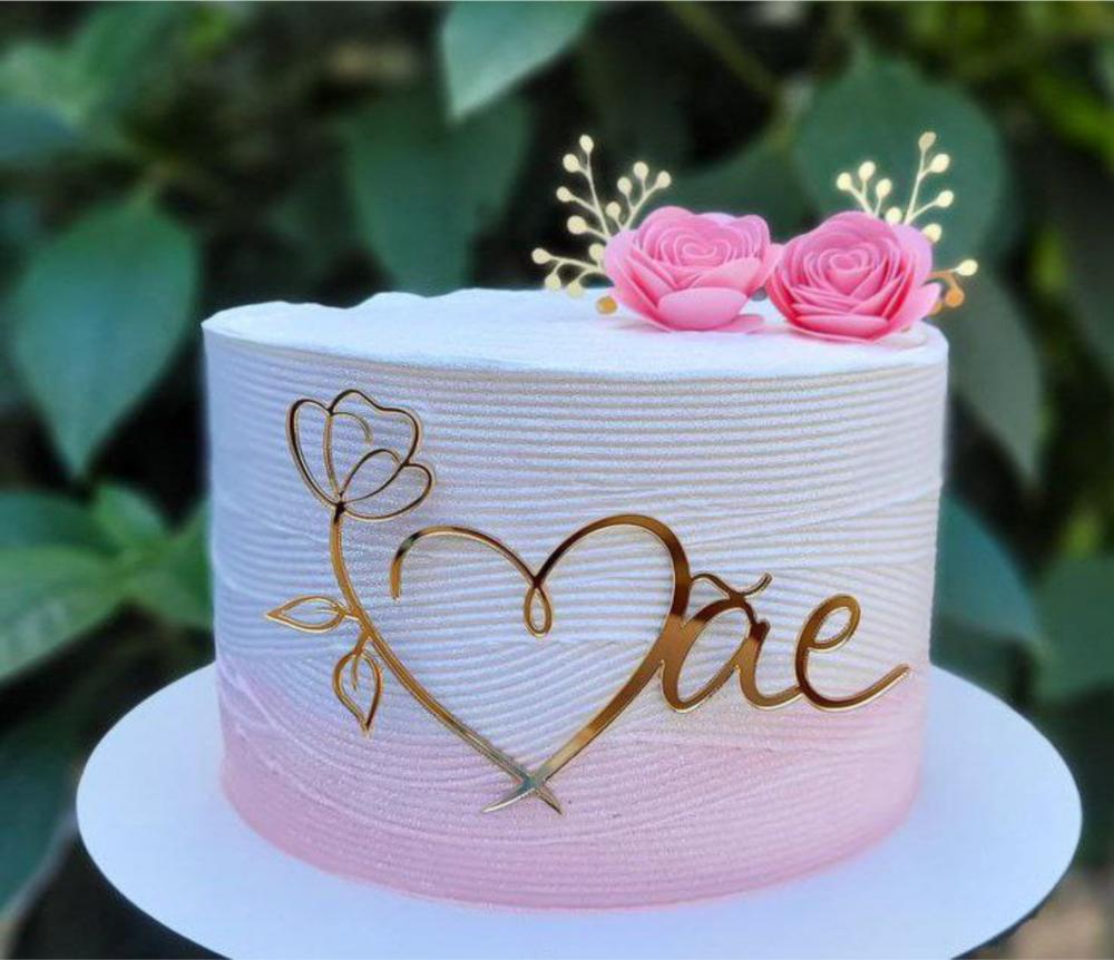 topo de bolo mãe coração