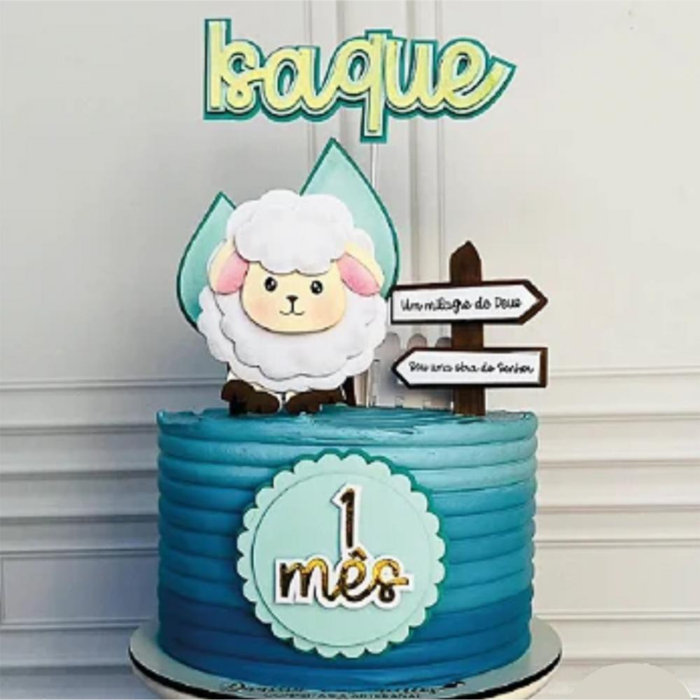 topo de bolo ovelhinha