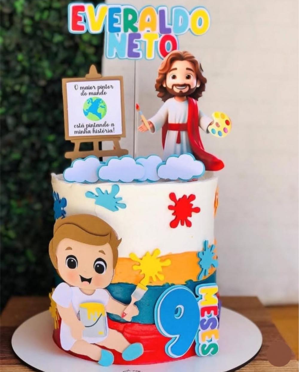 topo de bolo o maior pintor do mundo mesversário