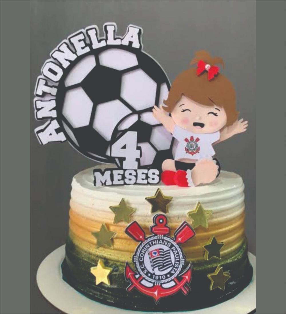 topo de bolo corinthians menina mesversário
