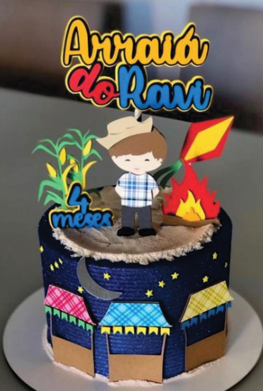 topo de bolo festa junina menino caipira