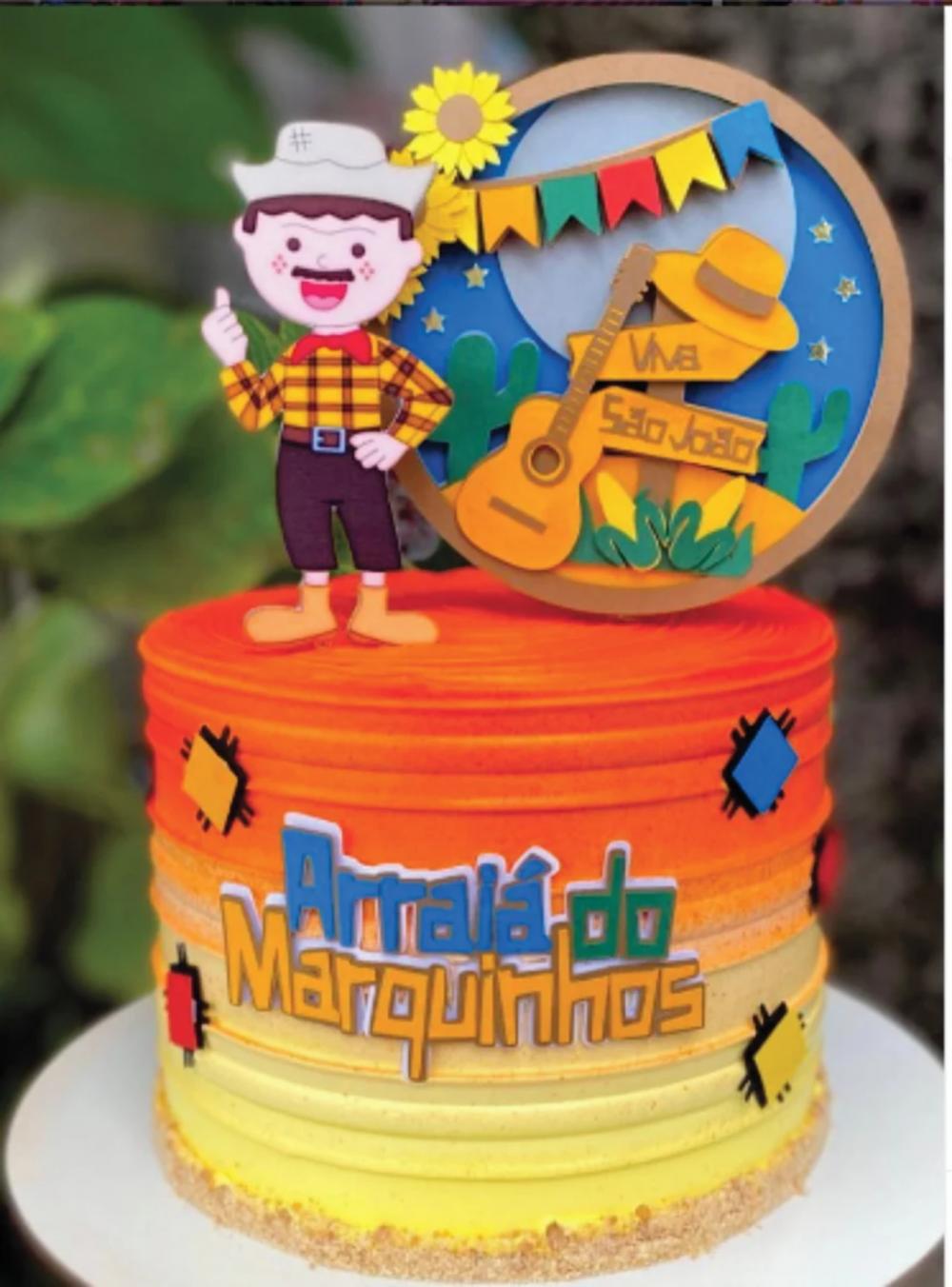 topo de bolo arraiá homem caipira