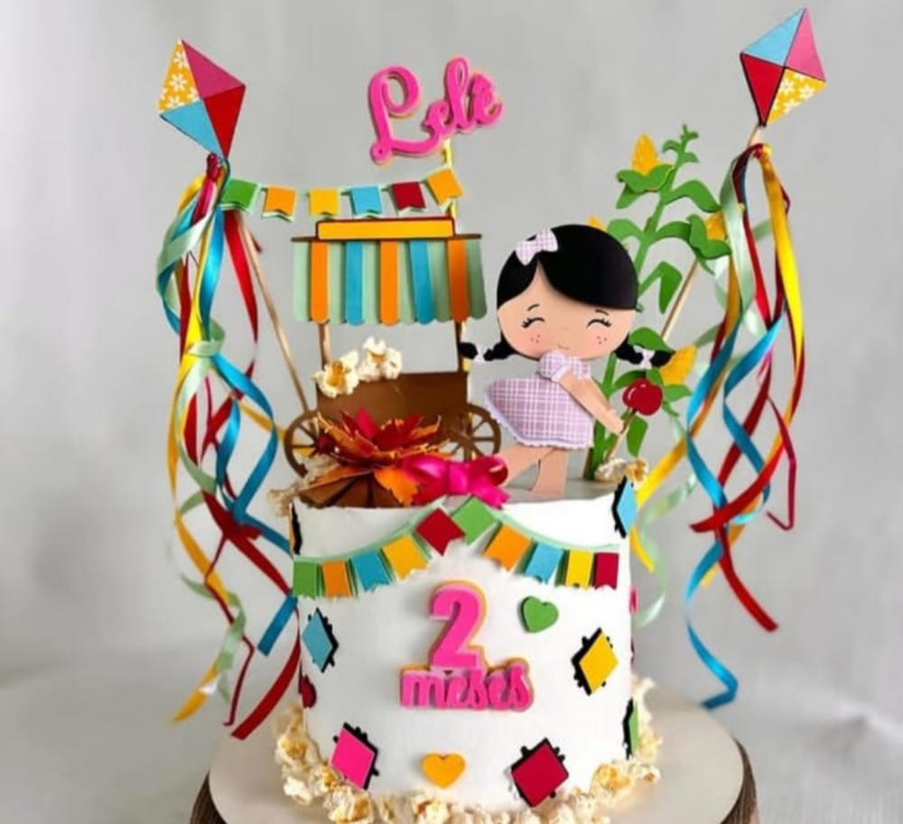 topo de bolo festa junina arraiá