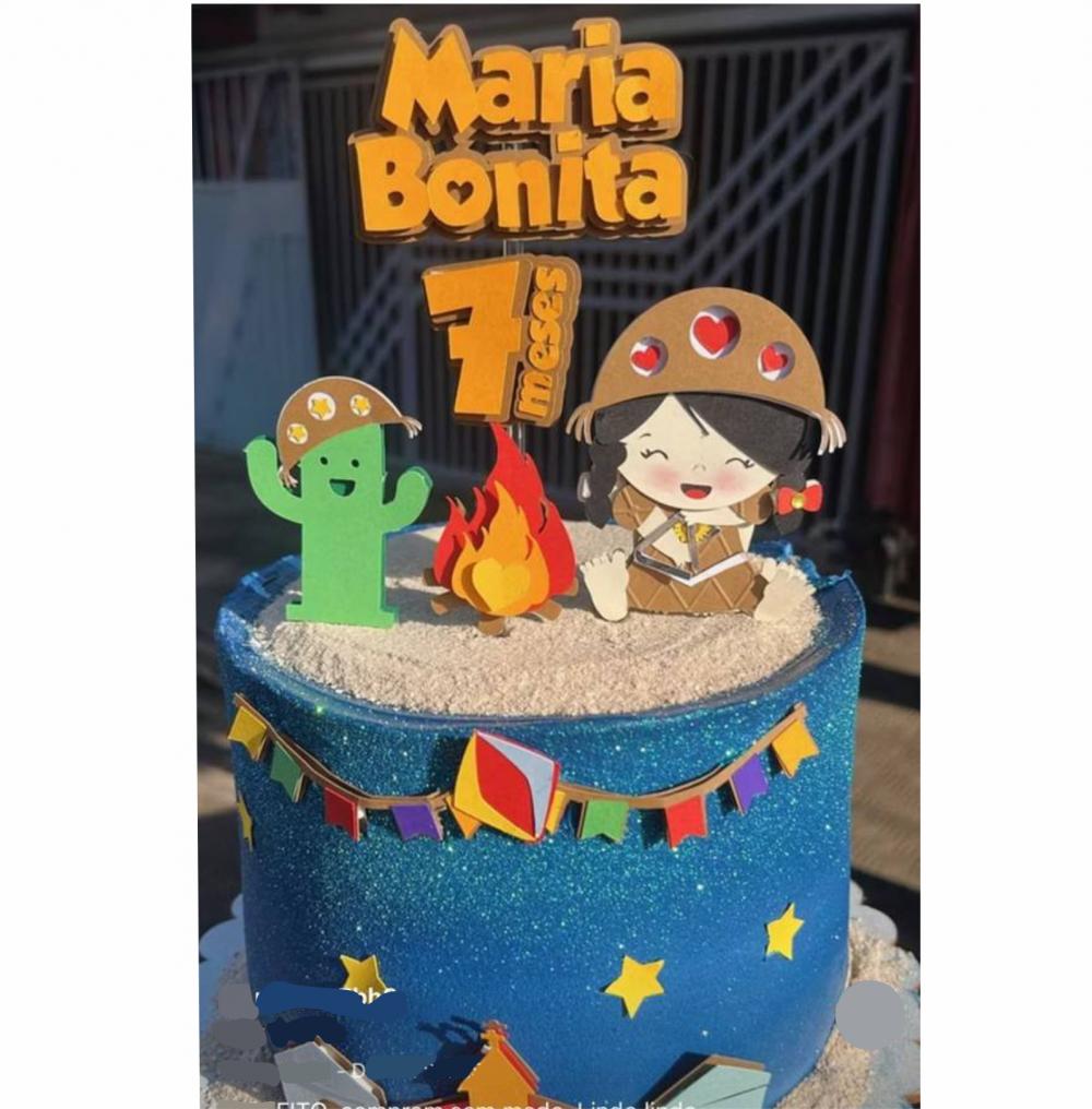 topo de bolo arraiá Maria bonita