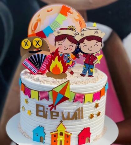 topo de bolo festa junina casal caipira