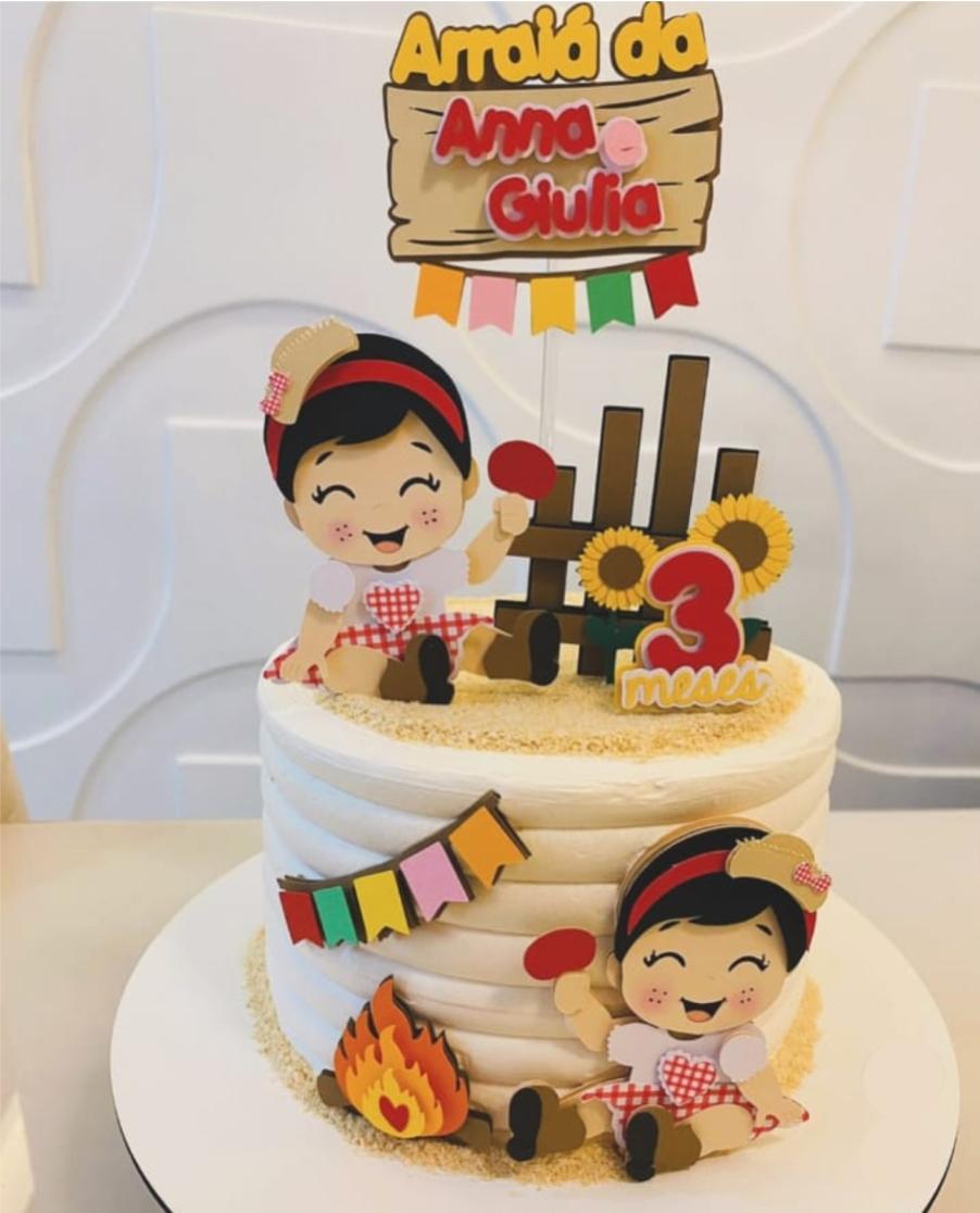 topo de bolo arraiá mesversário