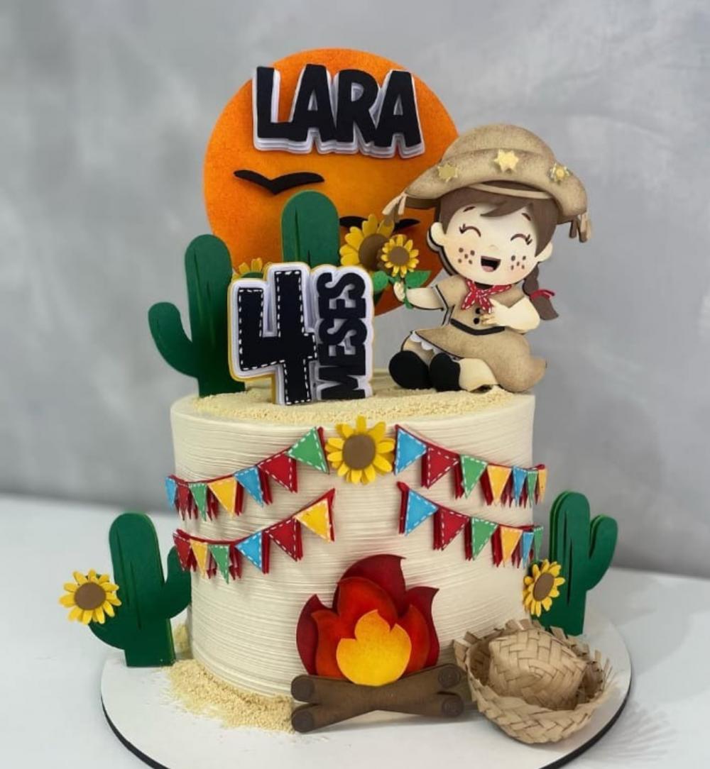 topo de bolo arraiá mesversário