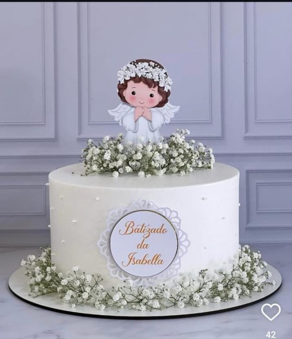 topo de bolo batismo menina