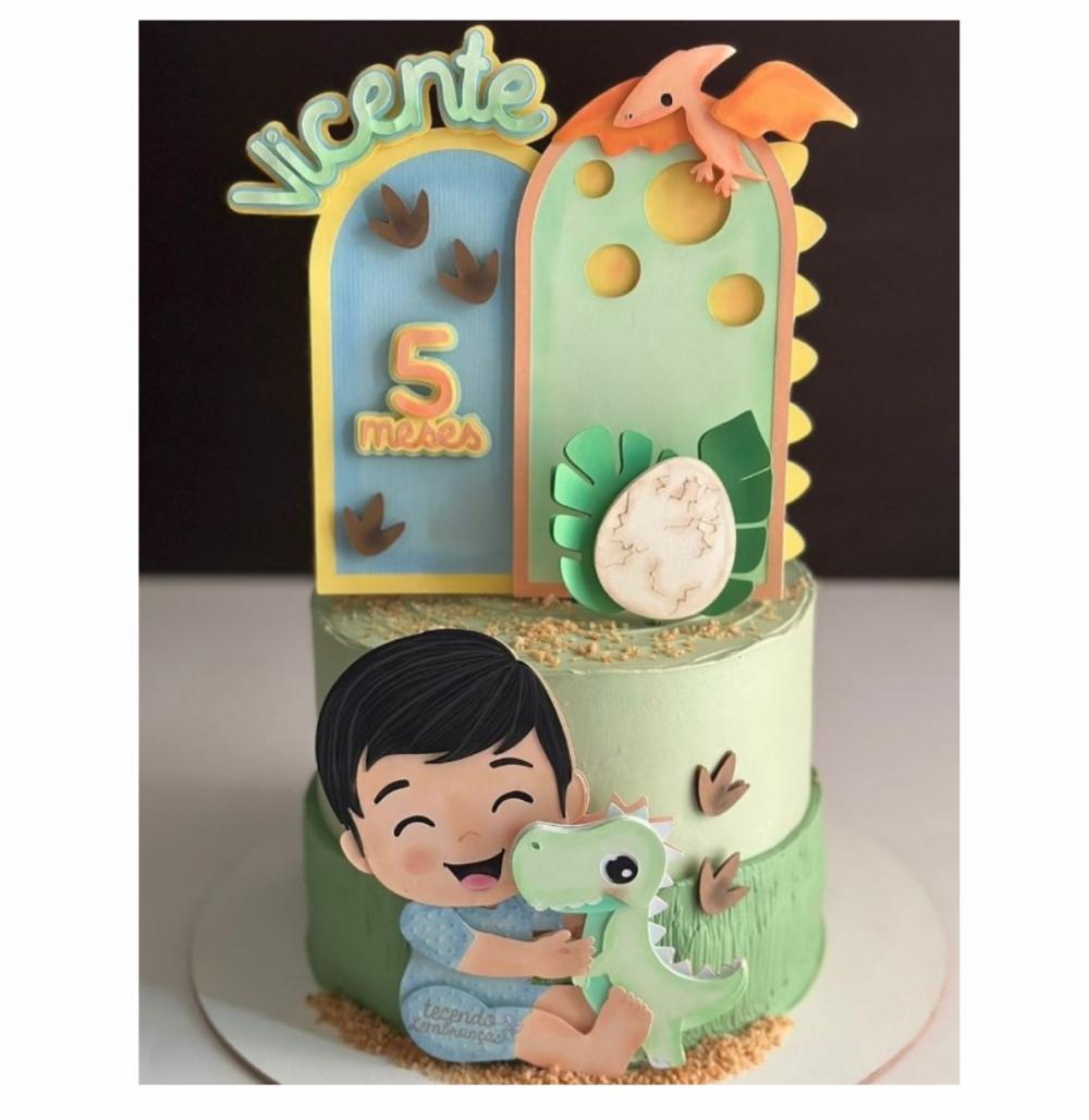 topo de bolo dino baby