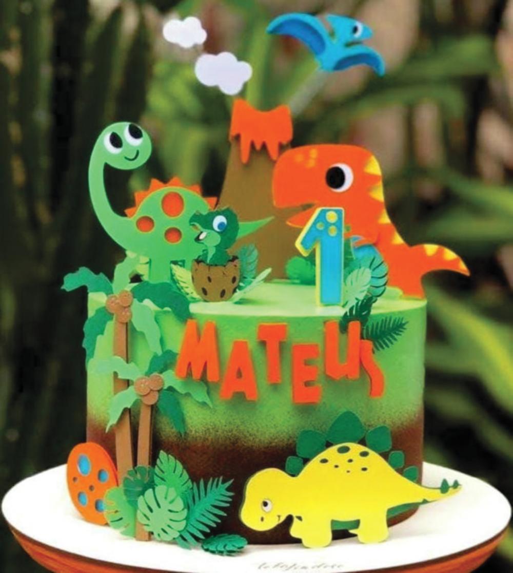topo de bolo dinossauros