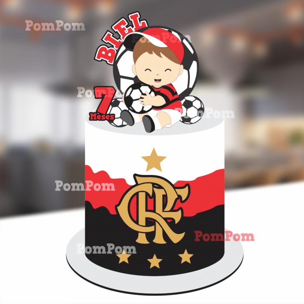 topo de bolo flamengo menino mesversário