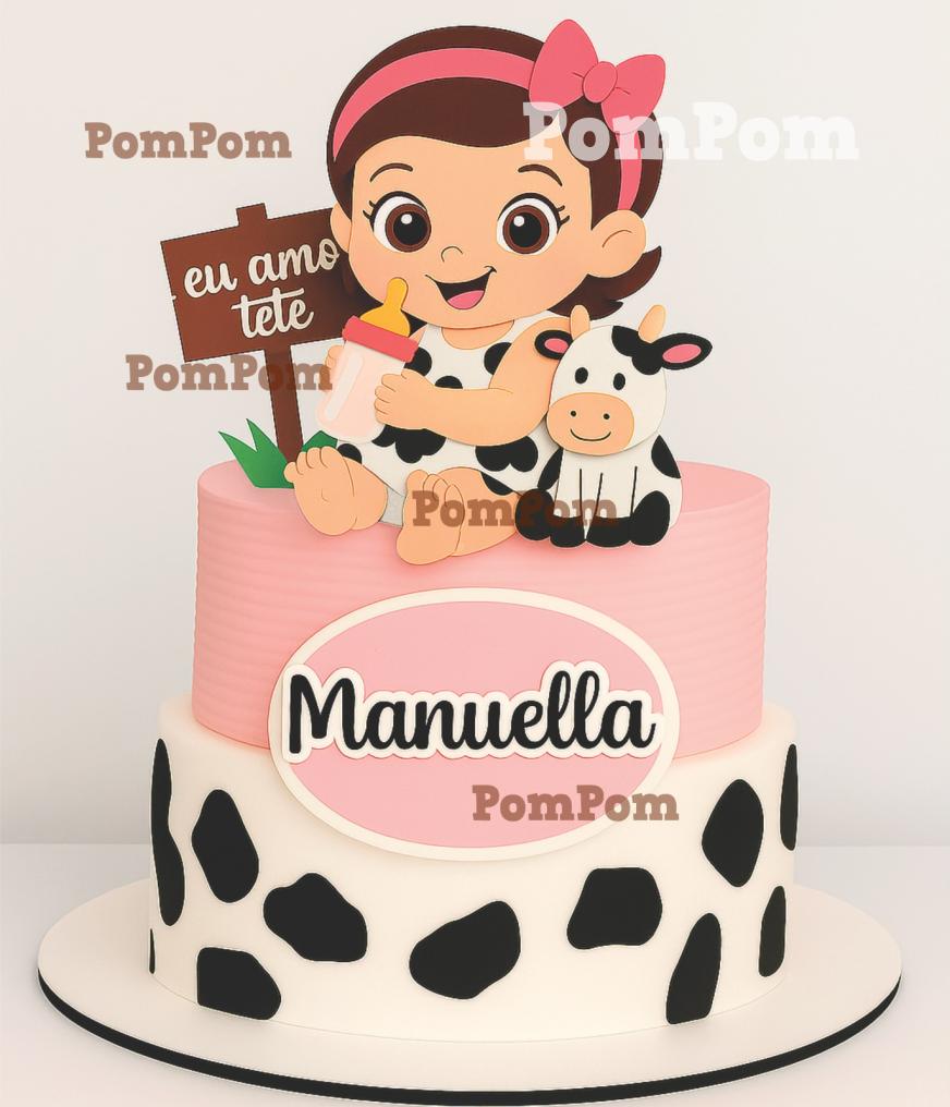 topo de bolo eu amo tete