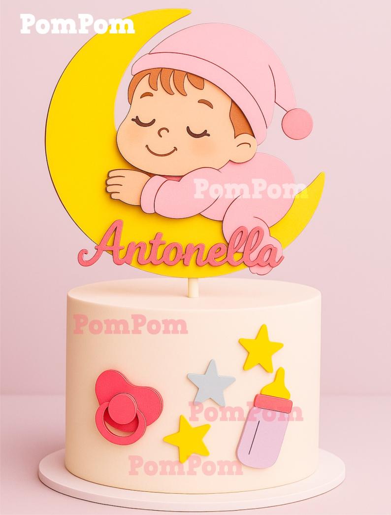 topo de bolo bebe dormindo