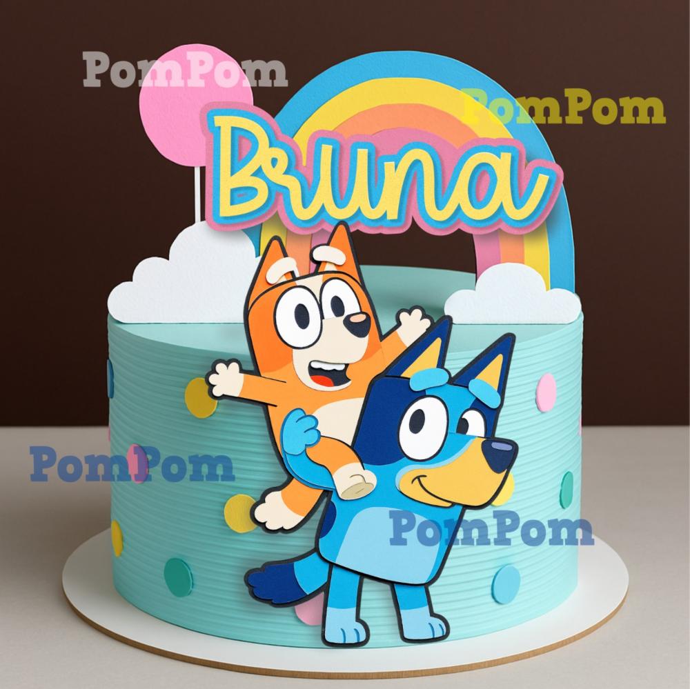 topo de bolo bluey