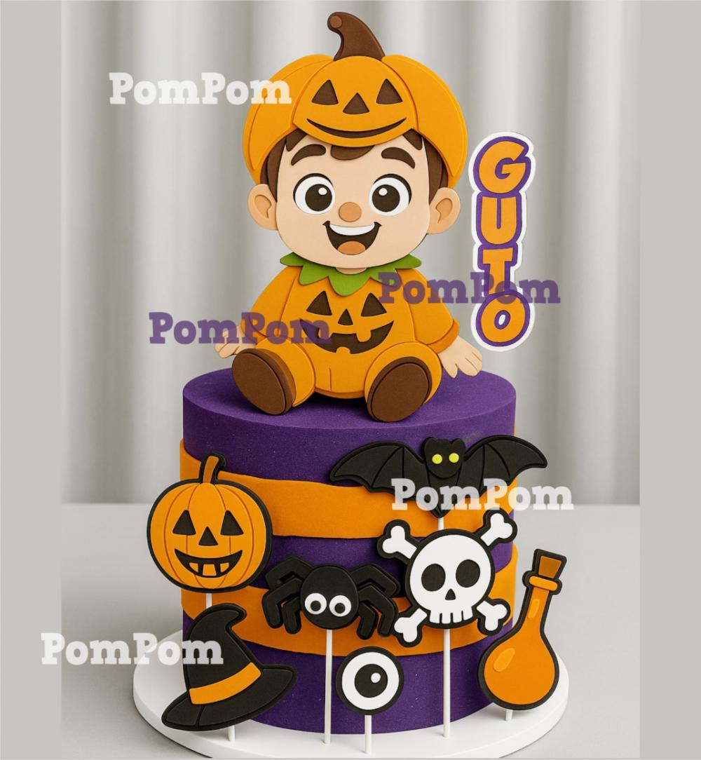 topo de bolo halloween menino mesversário