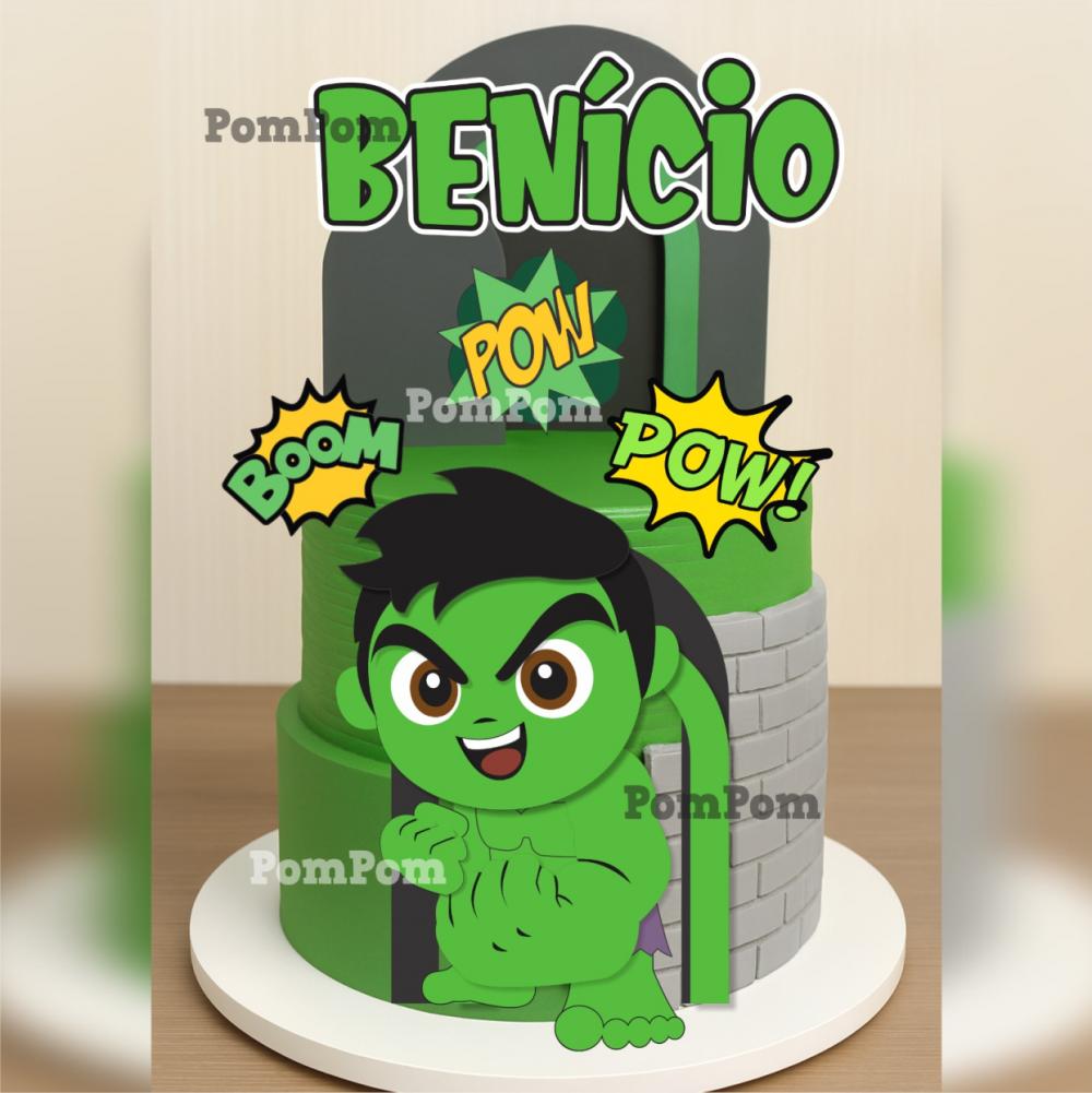 topo de bolo hulk