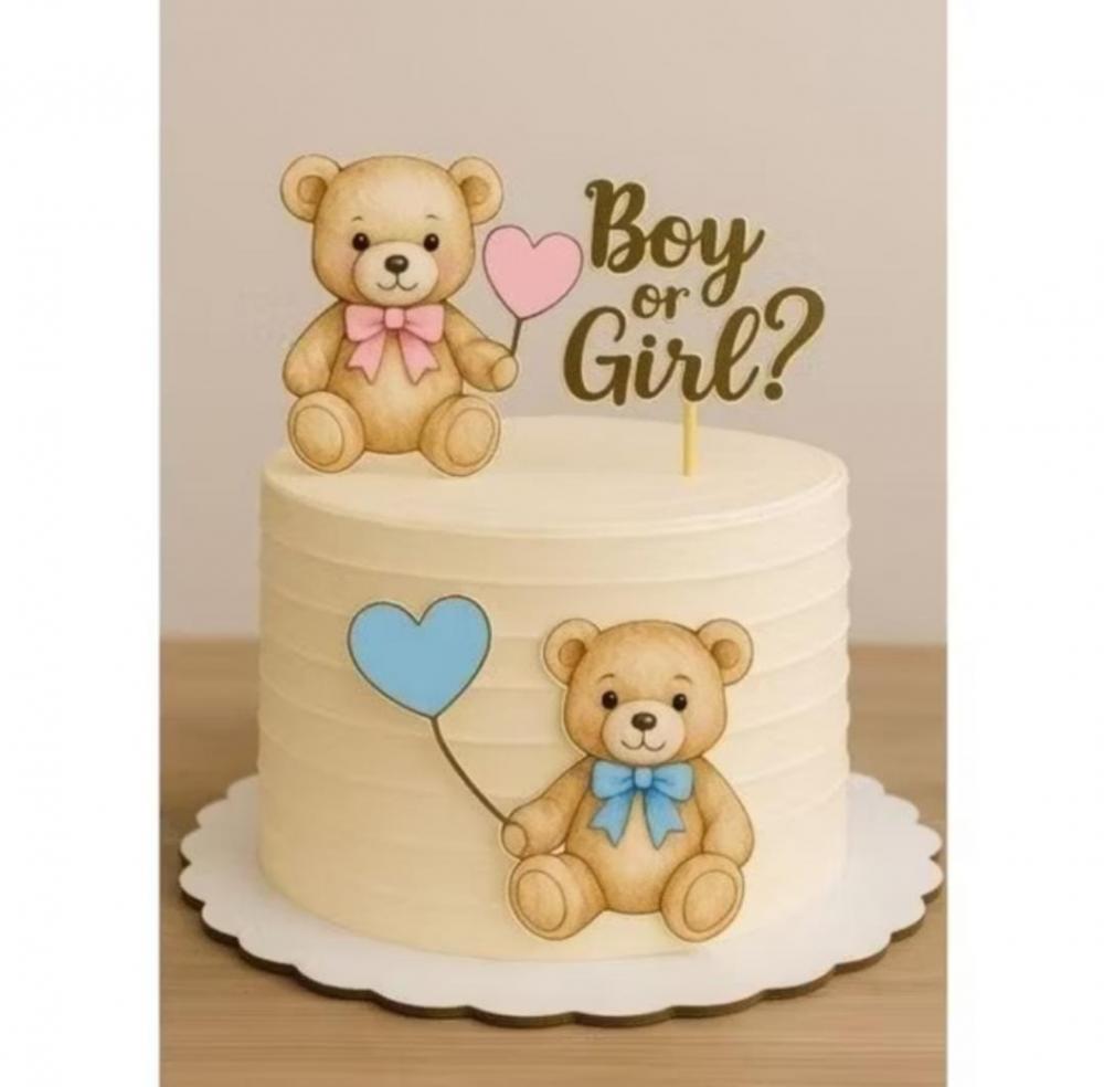 topo de bolo chá revelação ursinhos