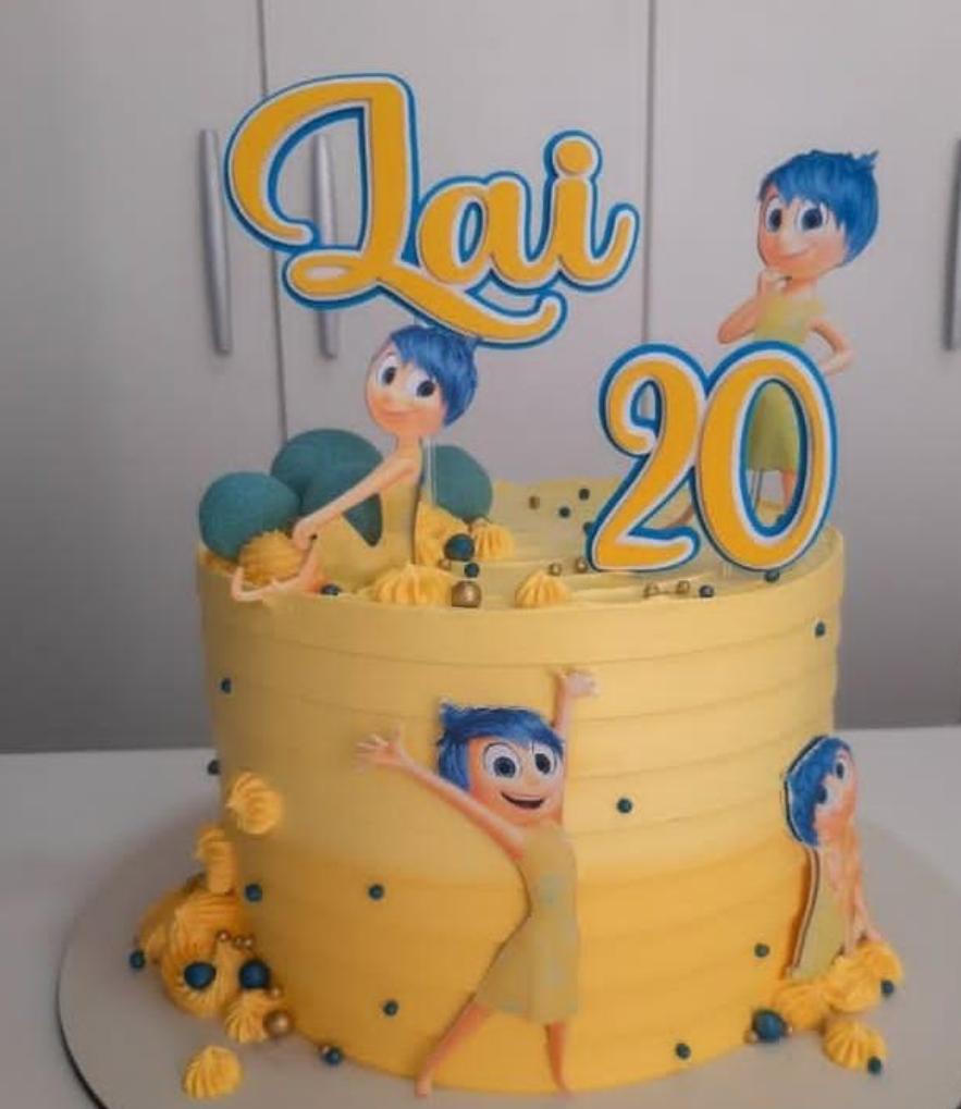 topo de bolo alegria divertidamente