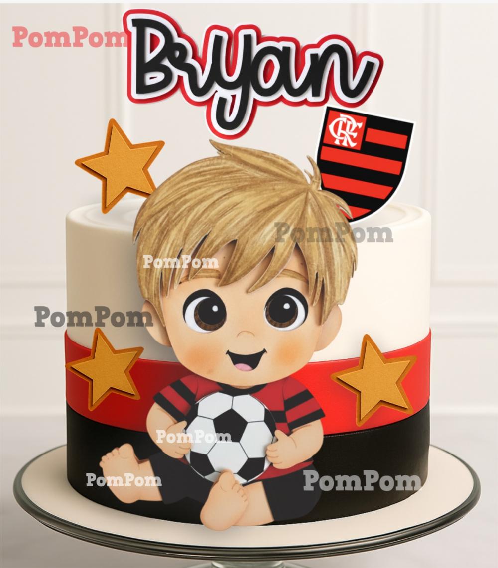 topo de bolo flamengo mesversário