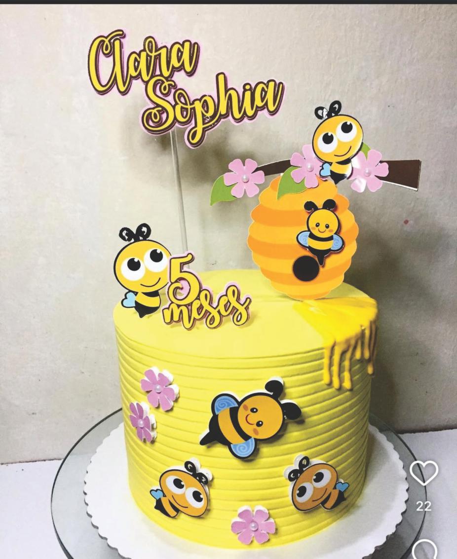 topo de bolo abelhinha