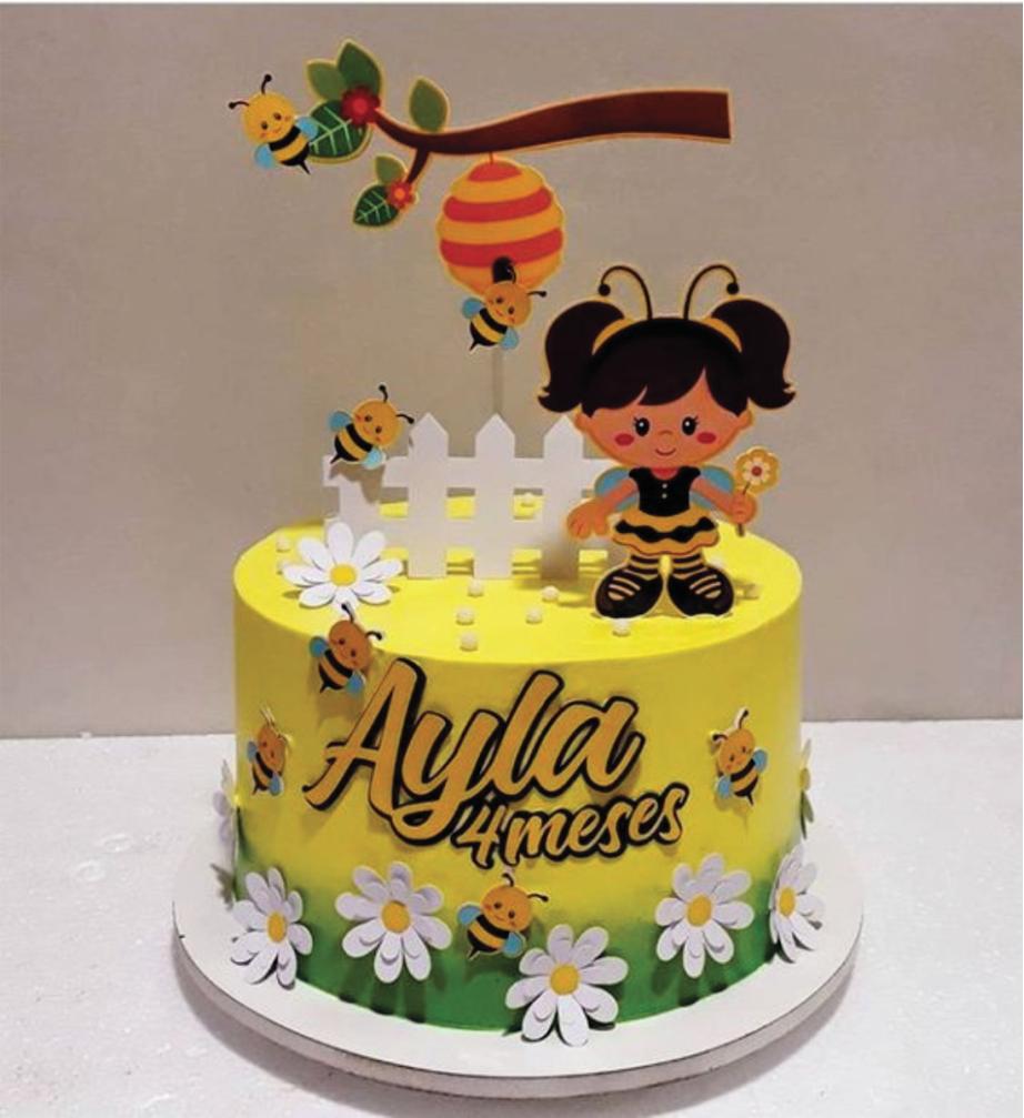 topo de bolo abelhinha