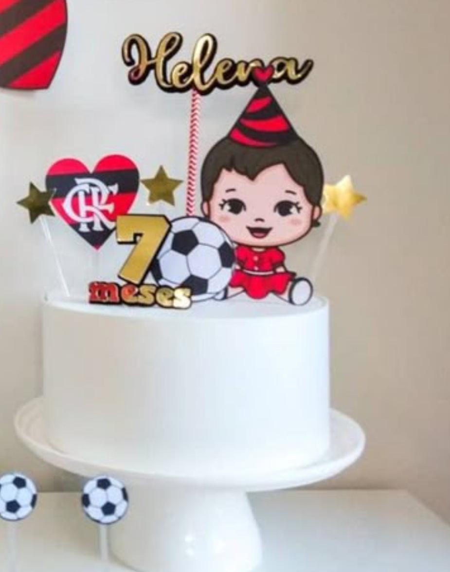 topo de bolo flamengo menina