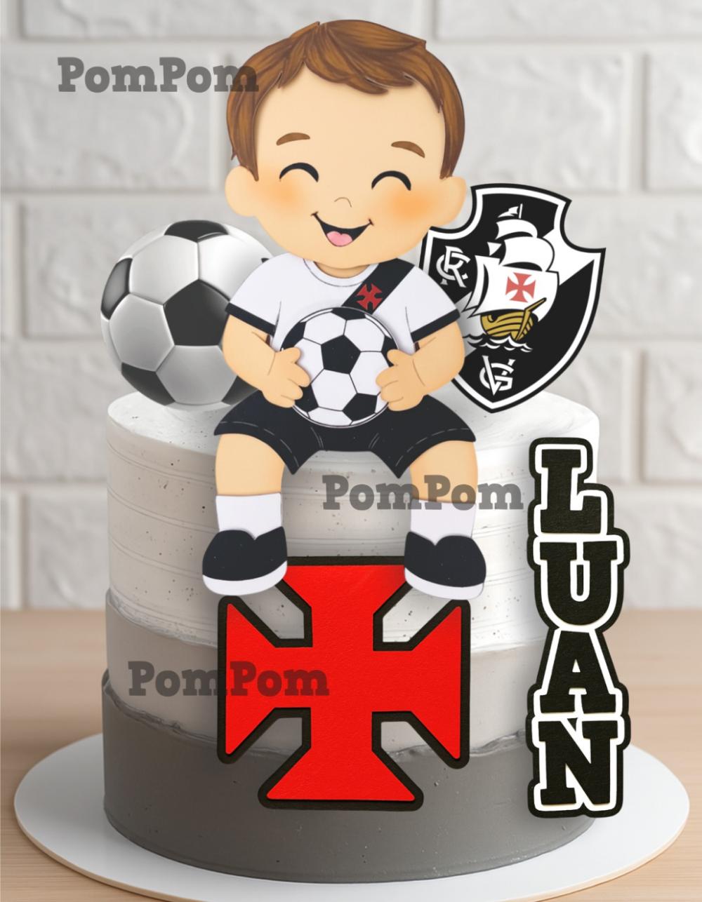 topo de bolo futebol vasco