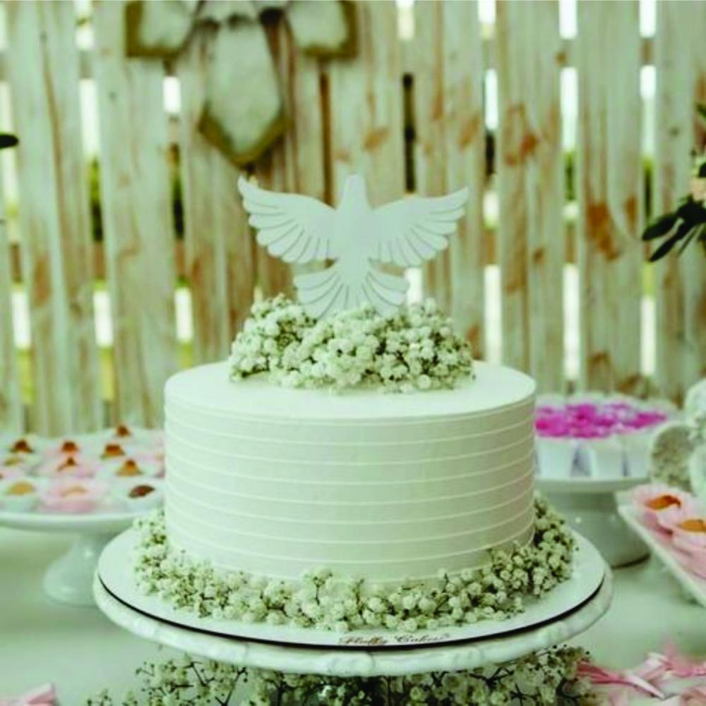 topo de bolo divino espirito santo batismo