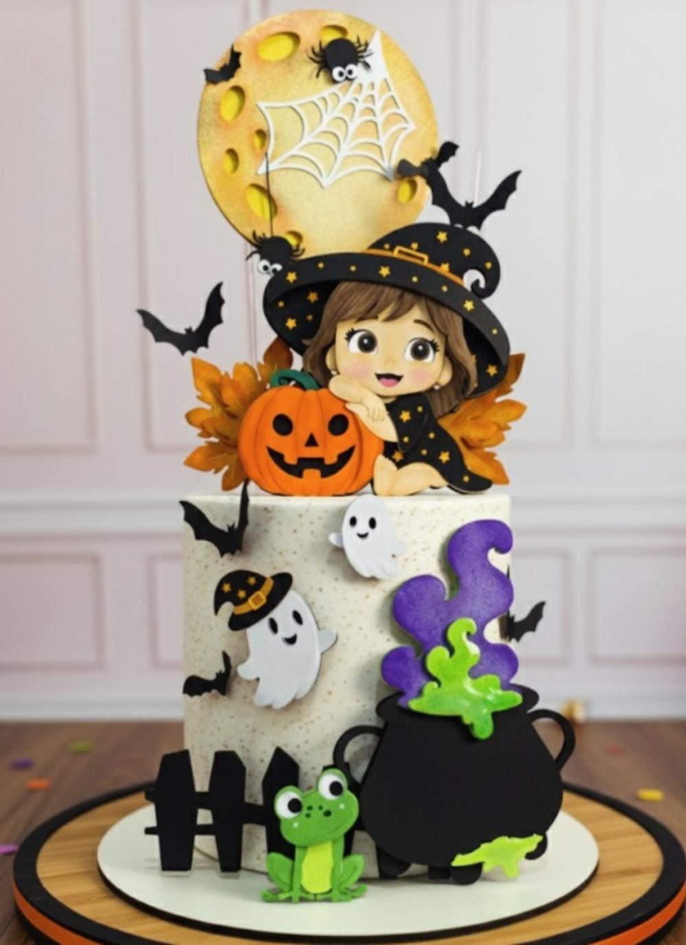 topo de bolo halloween bruxinha