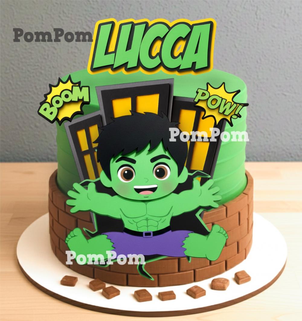 topo de bolo hulk