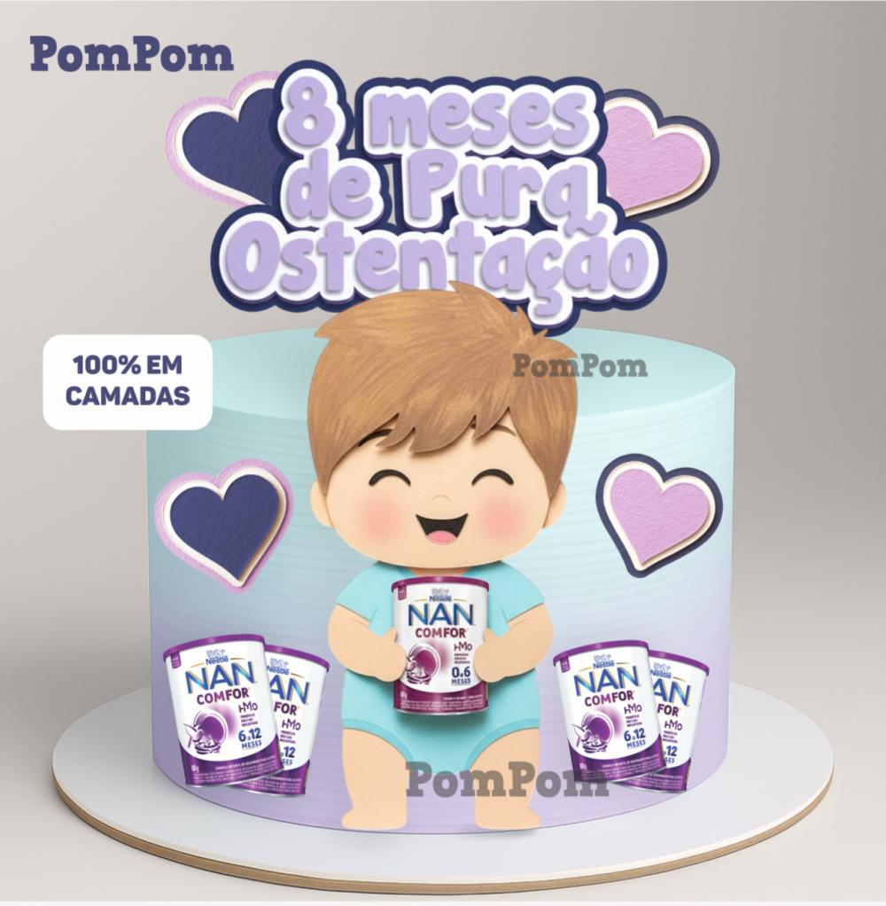 topo de bolo mesversário leite nan