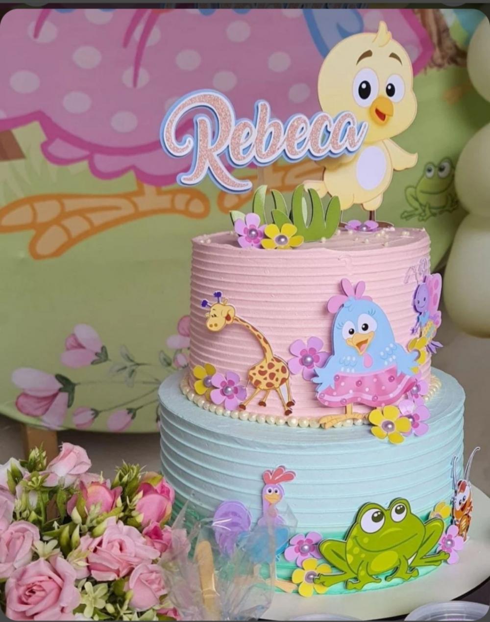 topo de bolo galinha pintadinha